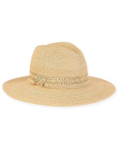 Sun N Sand Ladies Paper Straw Durress Safari Hat With Self Trim Metal Clasp