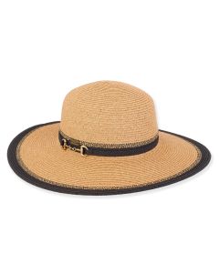 Sun N Sand Paperbraid Auriga Floppy Hat With Ribbon & Buckle Self Trim