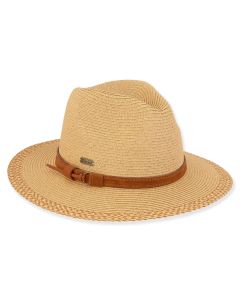 Sun N Sand Ladies Paper Straw Journee Safari Hat With PU Trim