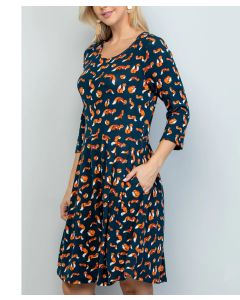 LA Soul Ladies Fox Print Tunic Dress