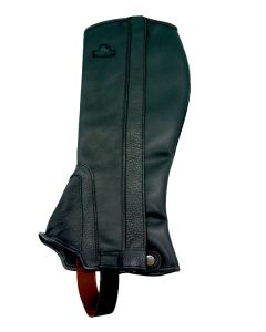 Grand Prix Half Chaps With Smooth Leather Stretch Panel