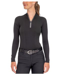 Kastel Denmark Ladies Crystal Zipper Mock Neck Ribbed Sweater