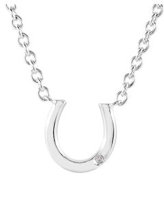 Kelly Herd Sterling Silver Single Stone Horseshoe Necklace