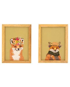 Framed Foxes Embroidery - Set of 2 Frames