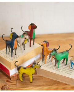 Kalalou Recycled Metal Dogs - Set of 6