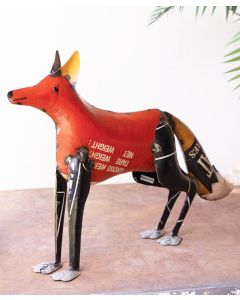 Recycled Iron Fox (26" x 3" x 17")