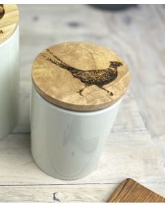 Selbrae House Oak & Ceramic Small Storage Jar