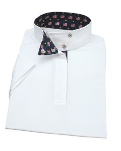 Essex Girls Short Sleeve Talent Yarn Show Shirt w/ Wrap Collar